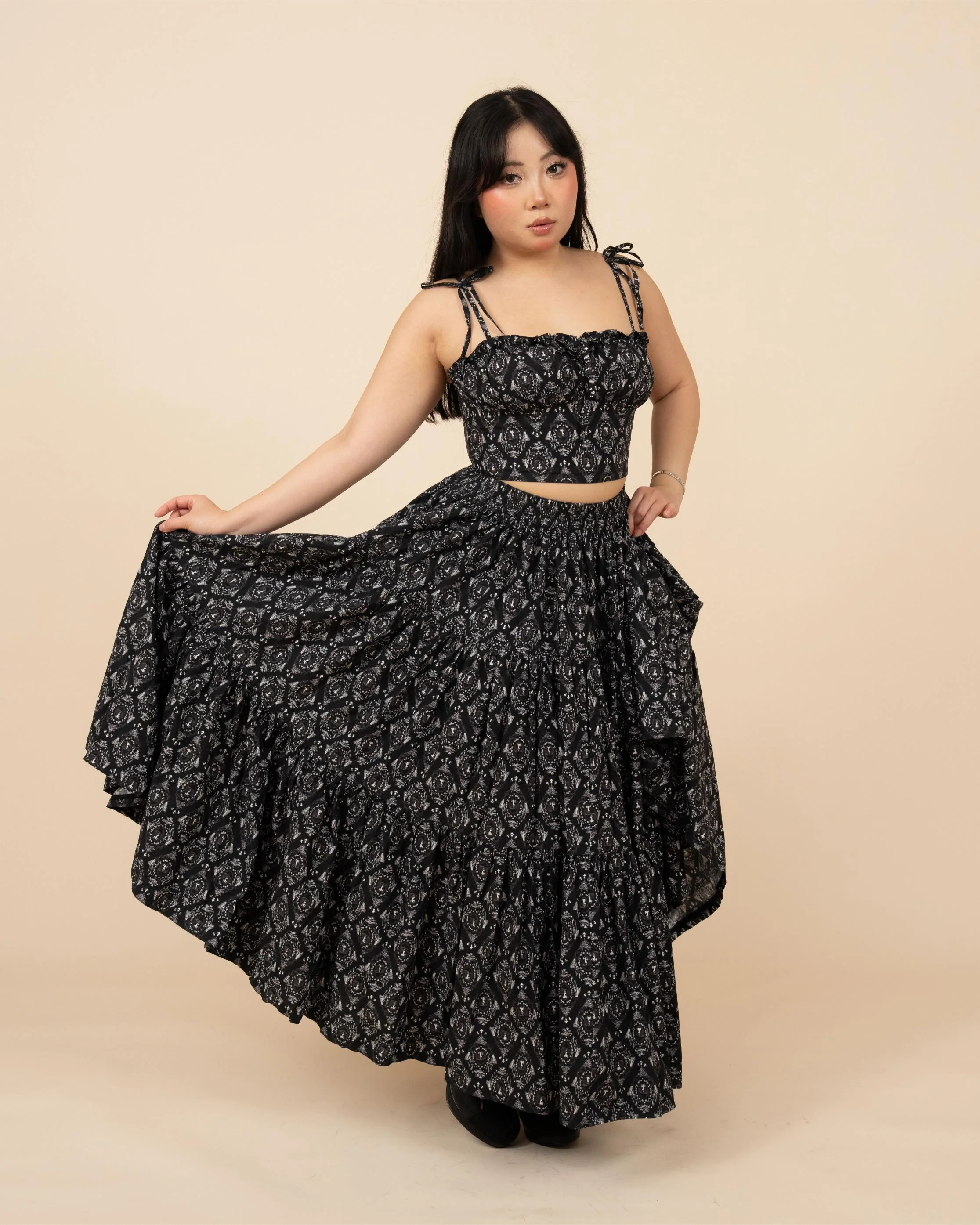 (Pre-Order) Black Damask Mushroom Top (ESD April 5th-11th) - Image 7