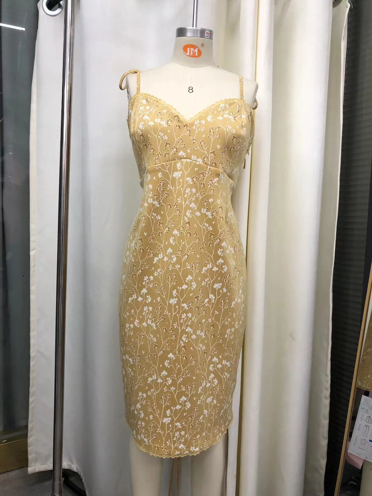 Cottage Bodycon Dress (Mustard) - Image 15