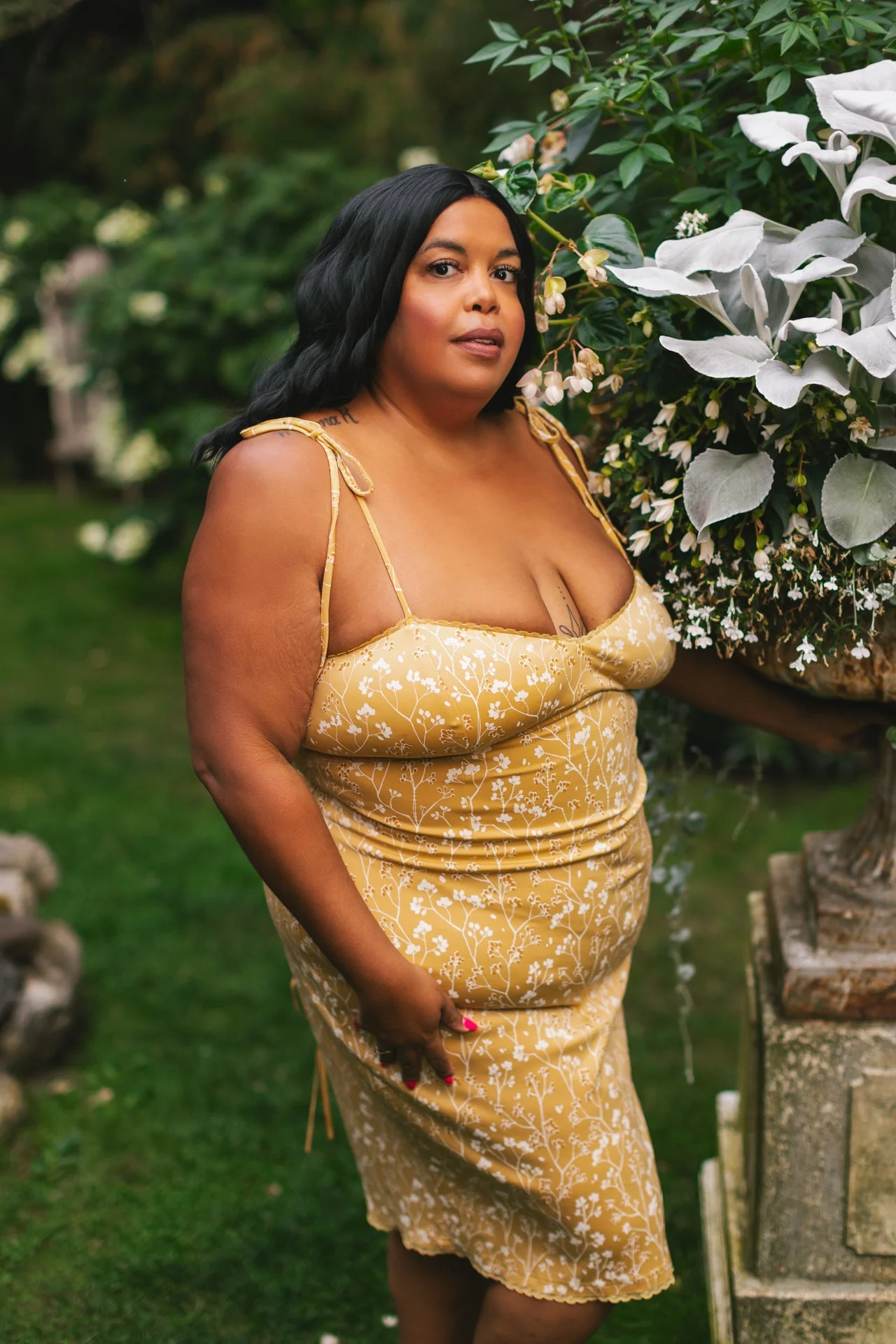 Cottage Bodycon Dress (Mustard) - Image 7