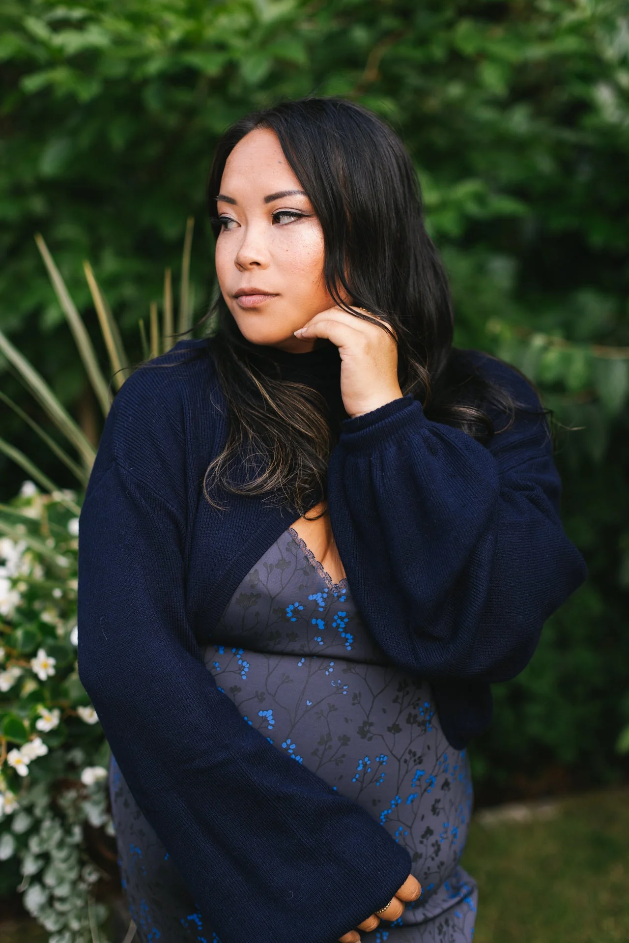 Cottage Bodycon Dress (Navy) - Image 15