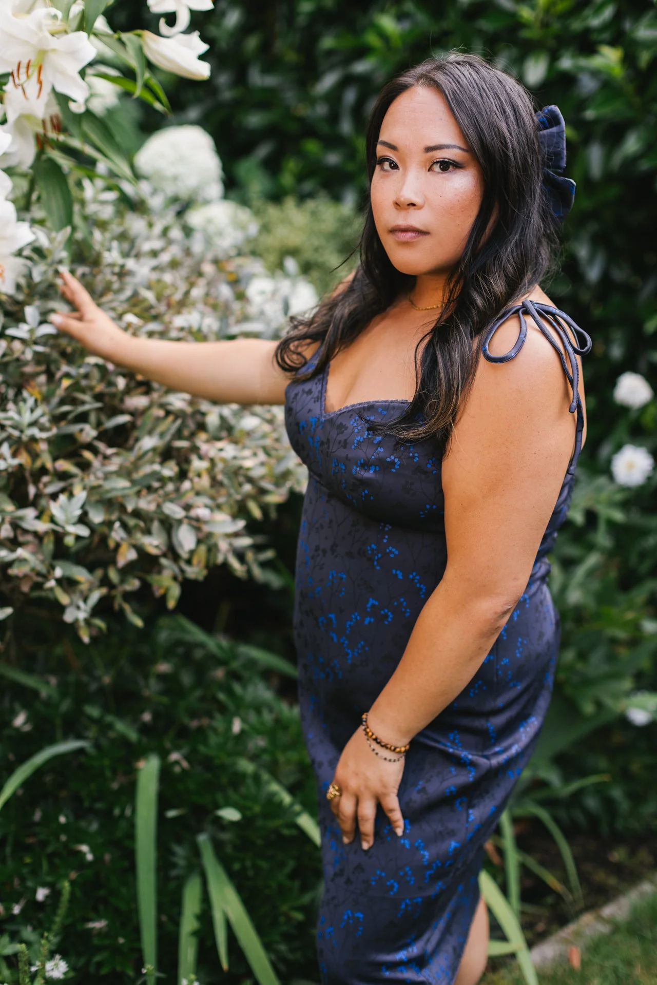 Cottage Bodycon Dress (Navy) - Image 9