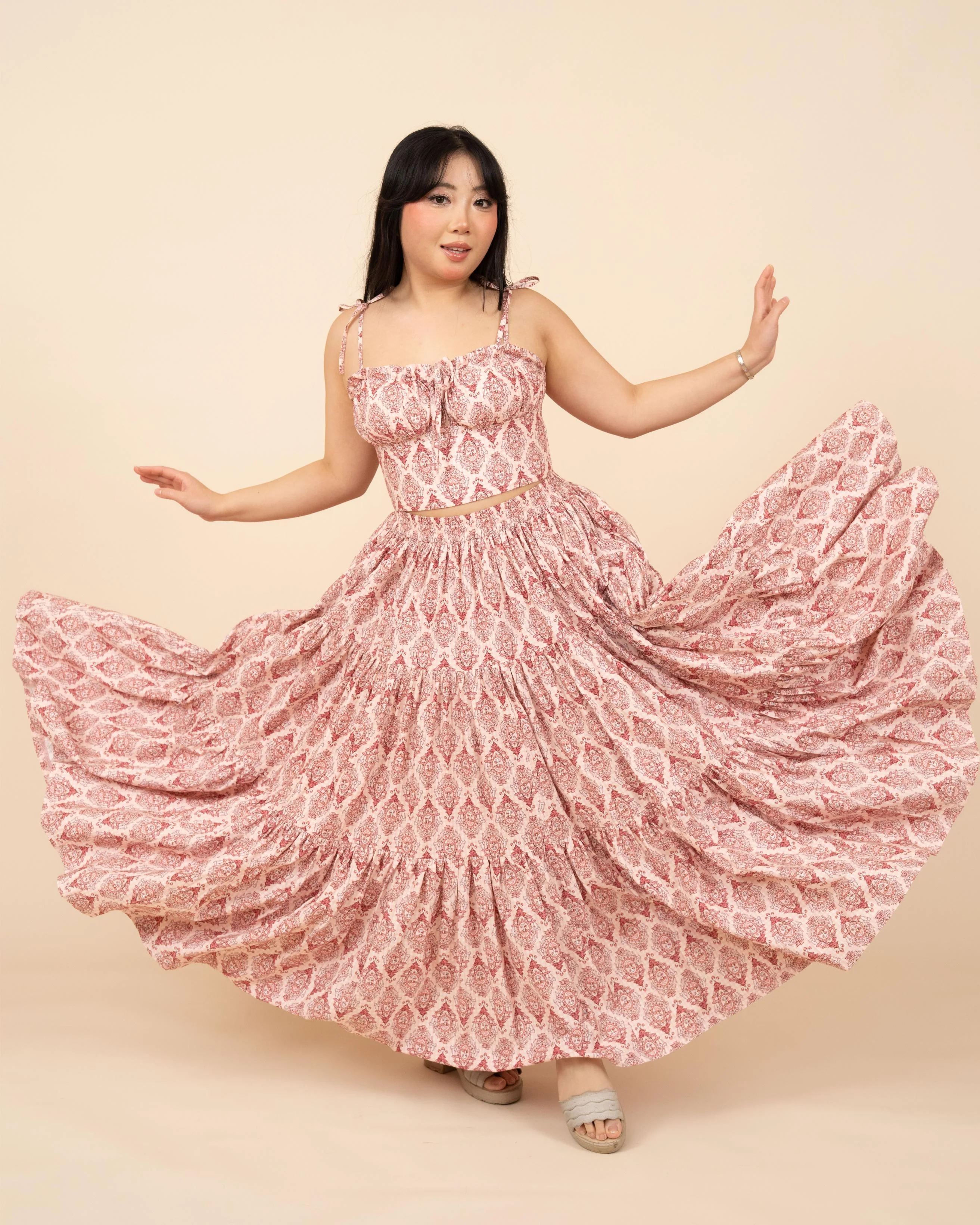 (Pre-Order) Pink Damask Mushroom Top (ESD April 5th-11th) - Image 4