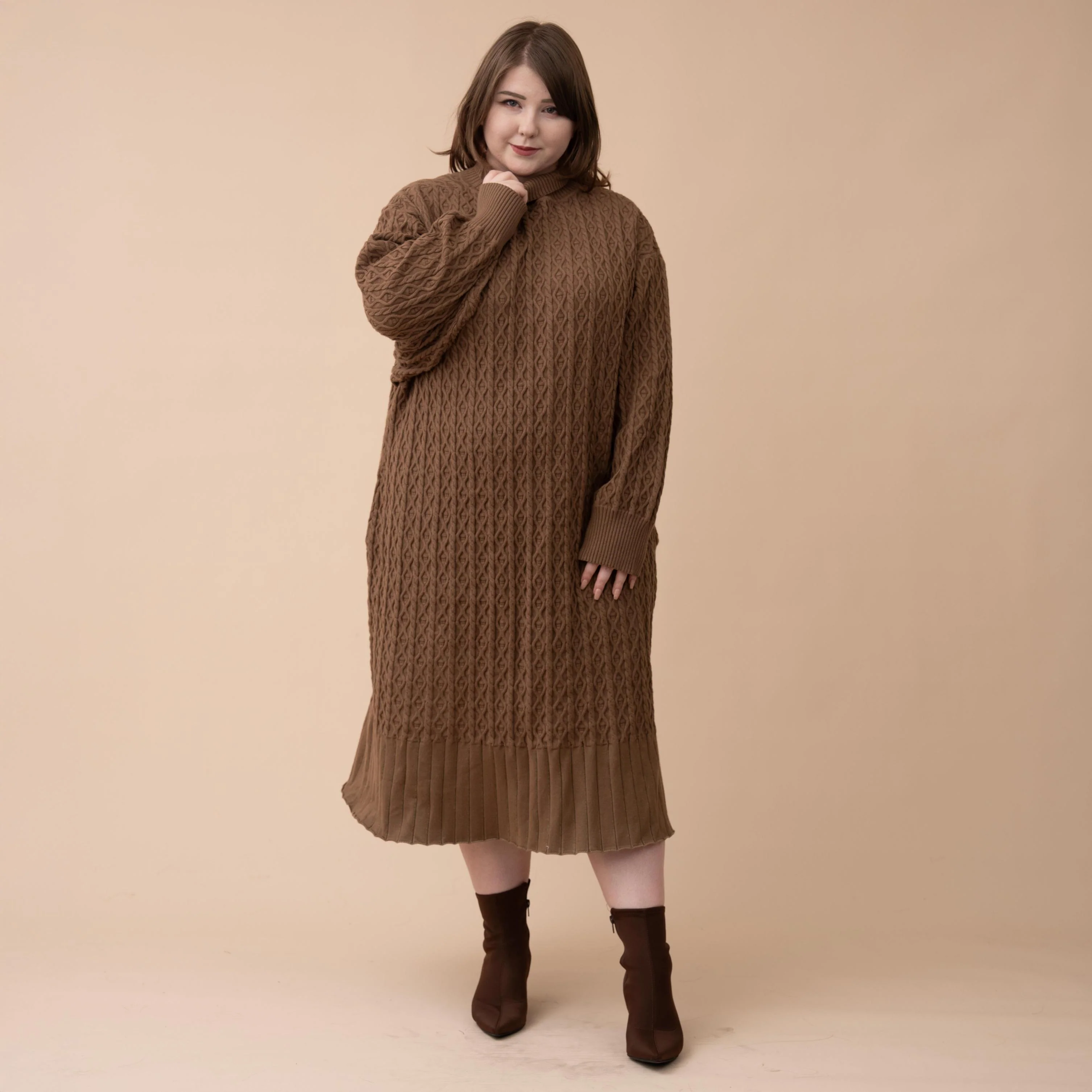 Oversized Knit Sweater Dress - Image 15