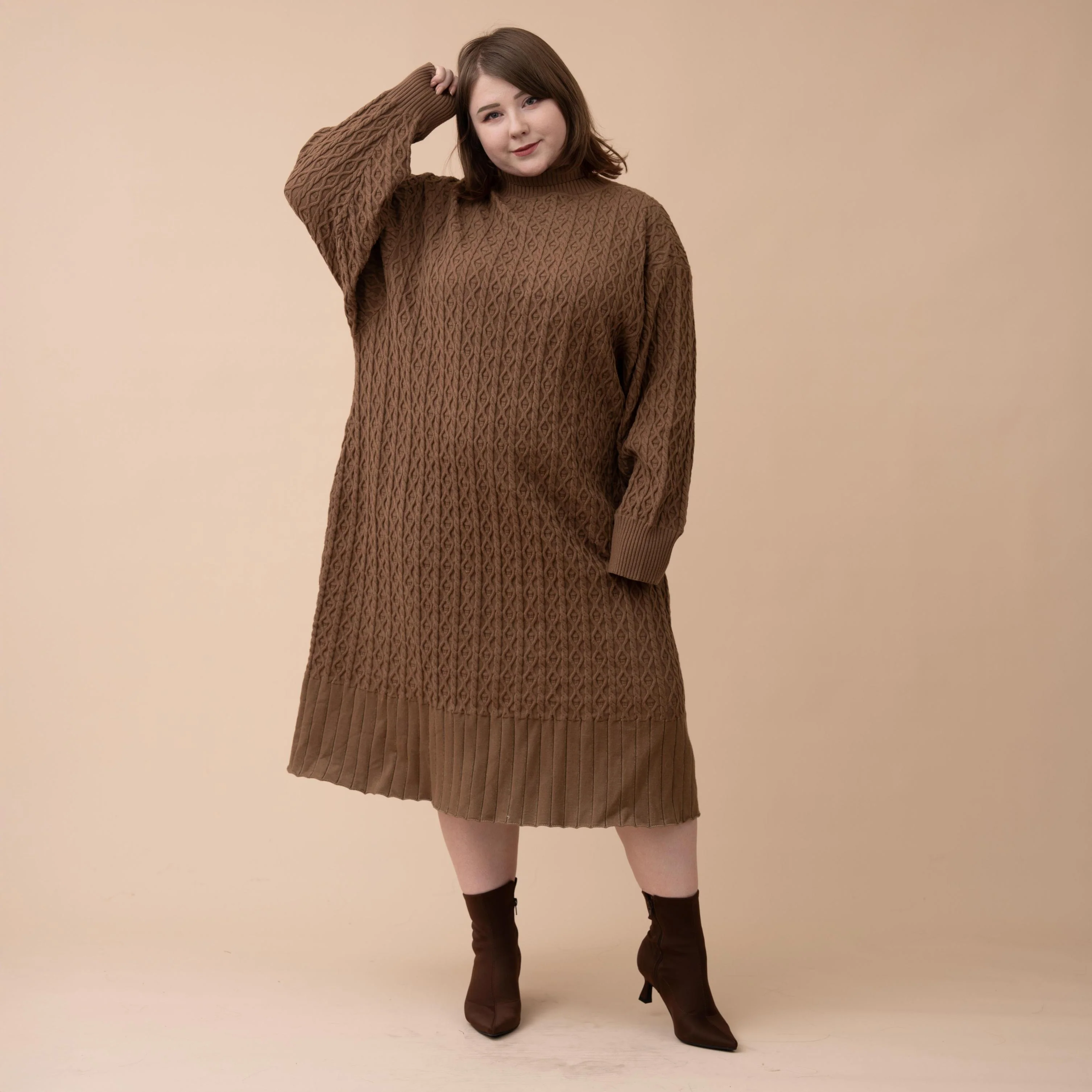 Oversized Knit Sweater Dress - Image 4