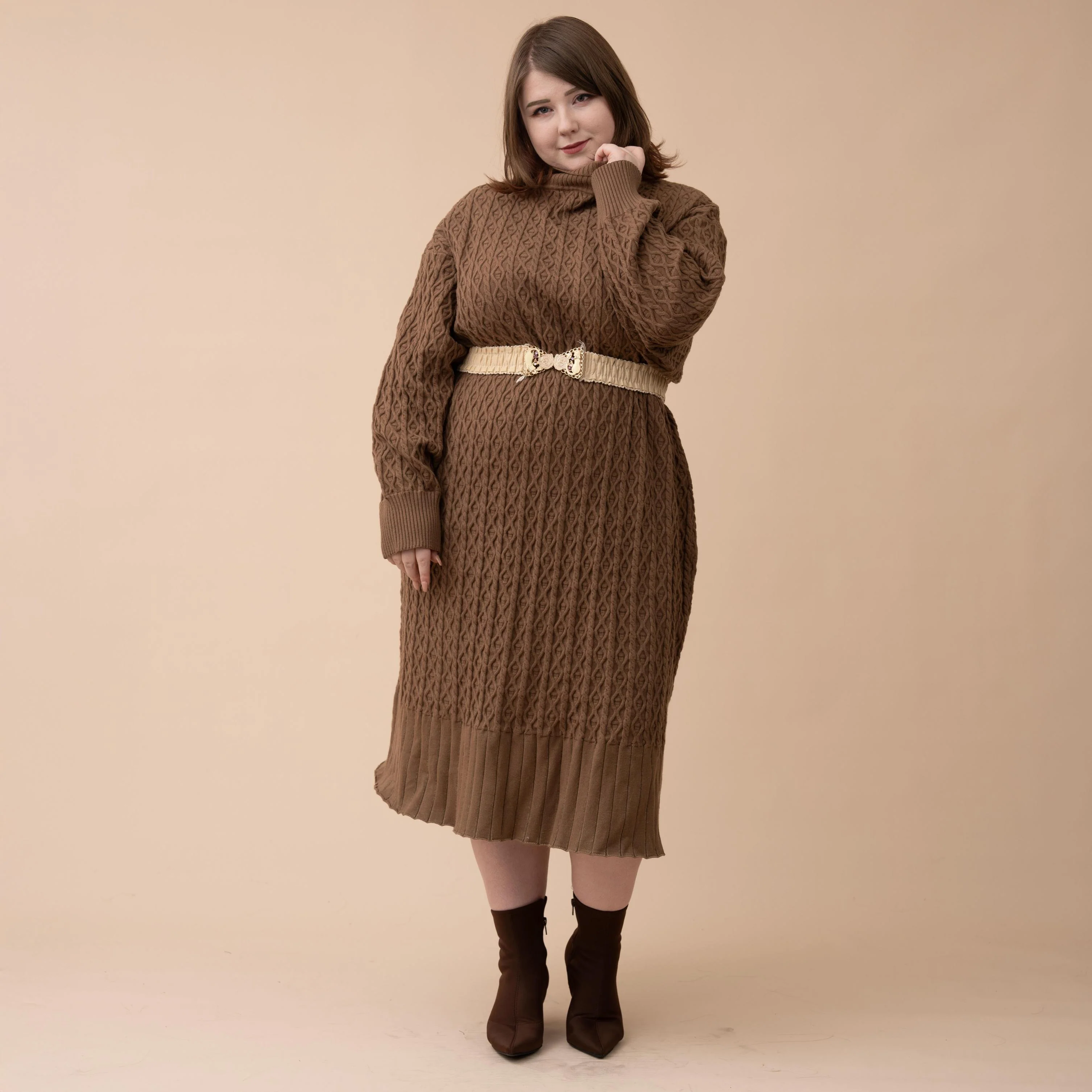Oversized Knit Sweater Dress - Image 9
