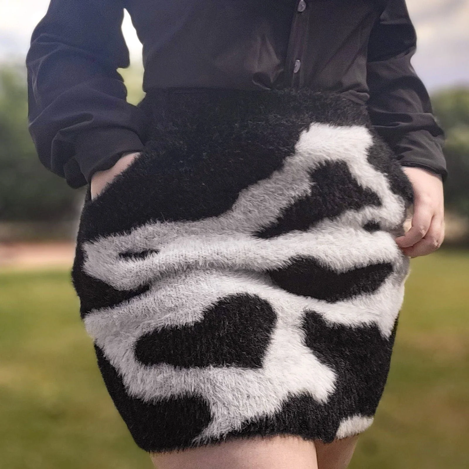 Shibuya's Cow Skirt (Black) - Image 9