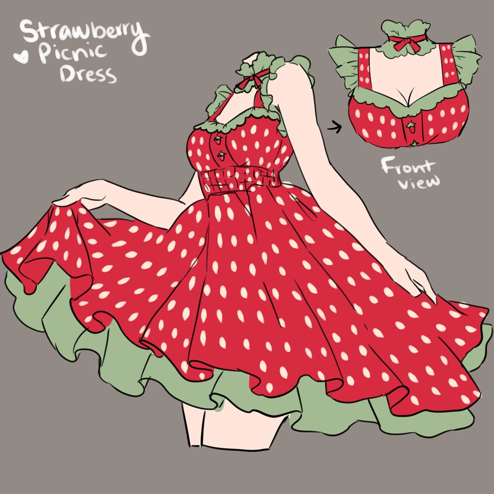 Strawberry Picnic Dress - Image 6
